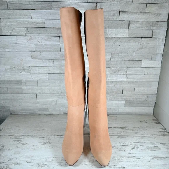 Antonio Melani Stellah Women’s Over the Knee Heeled Nude Suede Boots SZ 7.5M New - Picture 4 of 11